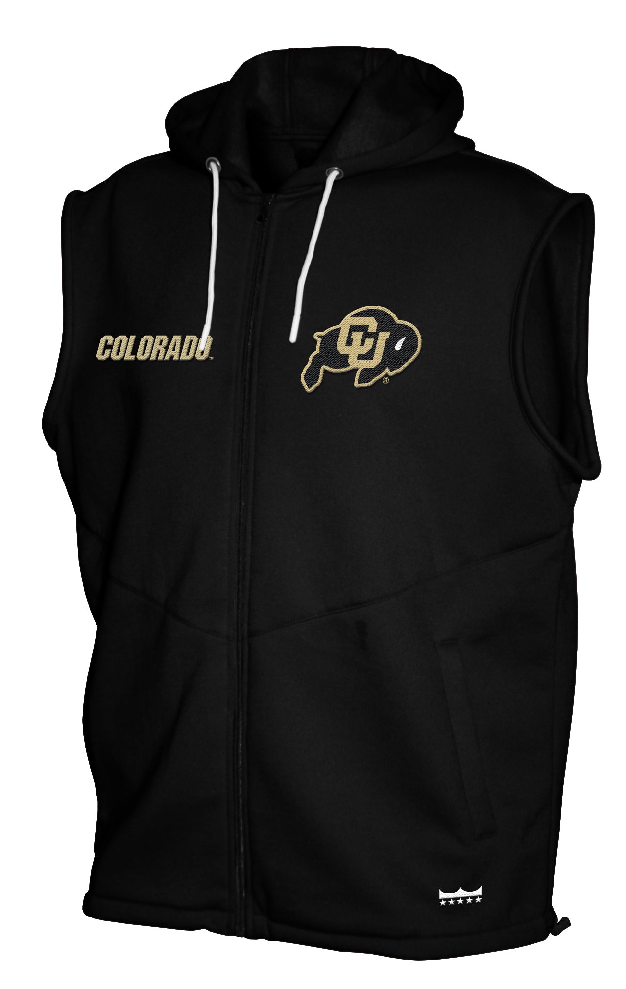Colorado Buffaloes Franchise Club Gym Fleece Full-Zip Hoodie Vest - Black