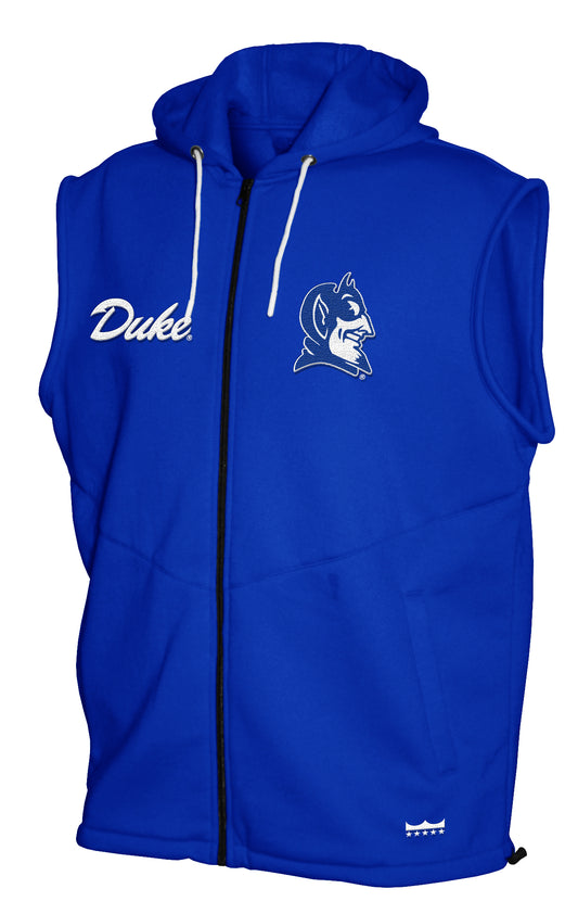 Duke Blue Devils Franchise Club Gym Fleece Full-Zip Hoodie Vest - Blue