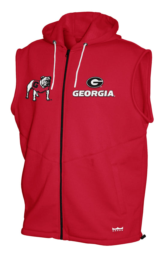 Georgia Bulldogs Franchise Club Gym Fleece Full-Zip Hoodie Vest - Red