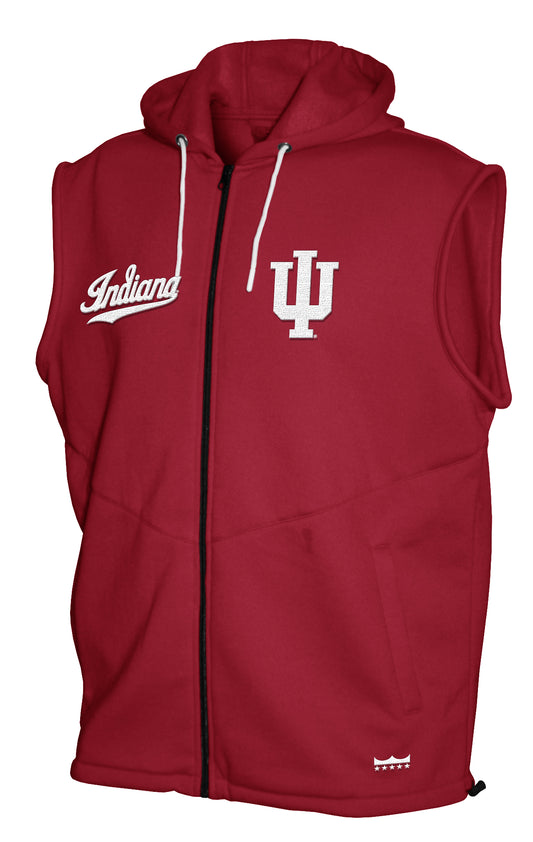 Indiana Hoosiers Franchise Club Gym Fleece Full-Zip Hoodie Vest - Red