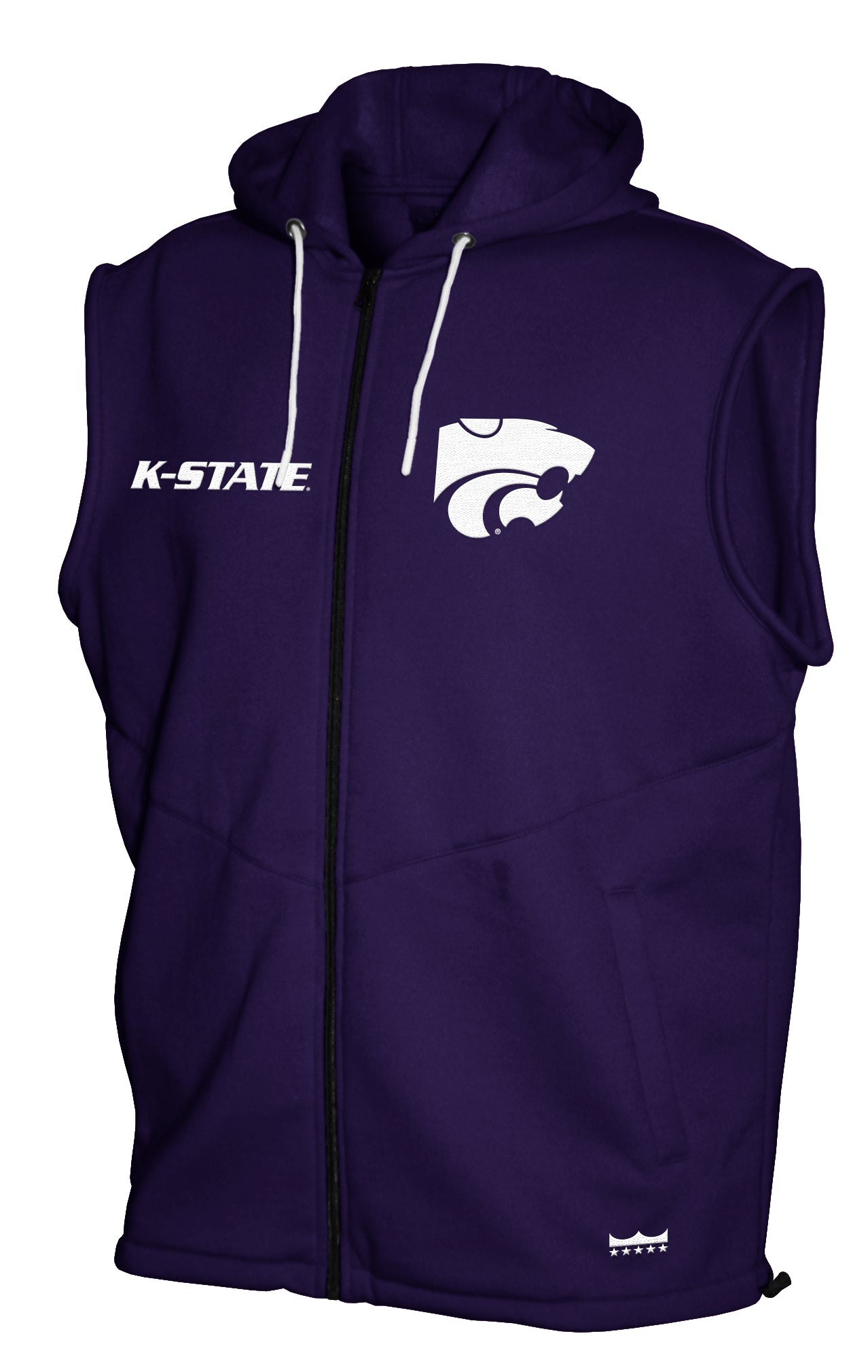 Kansas State Wildcats Franchise Club Gym Fleece Full-Zip Hoodie Vest - Purple