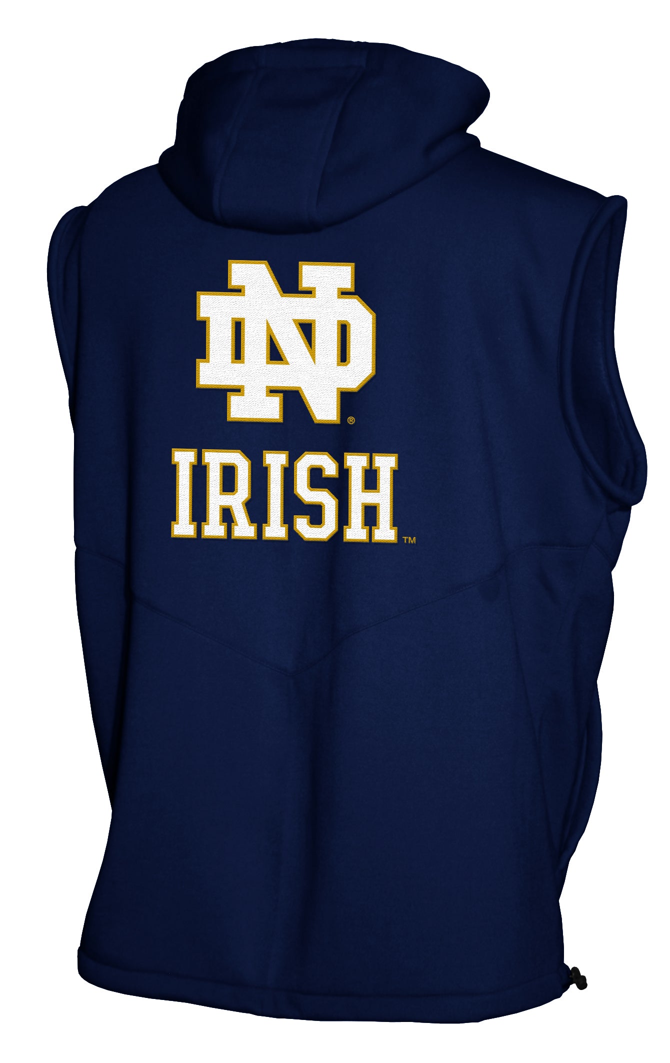 Notre Dame Fighting Irish Franchise Club Gym Fleece Full-Zip Hoodie Vest - Navy