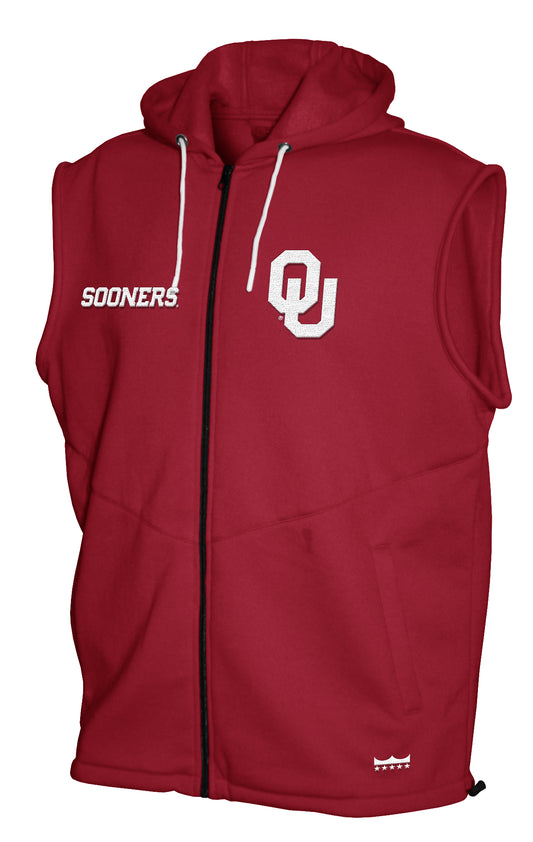 Oklahoma Sooners Franchise Club Gym Fleece Full-Zip Hoodie Vest - Red