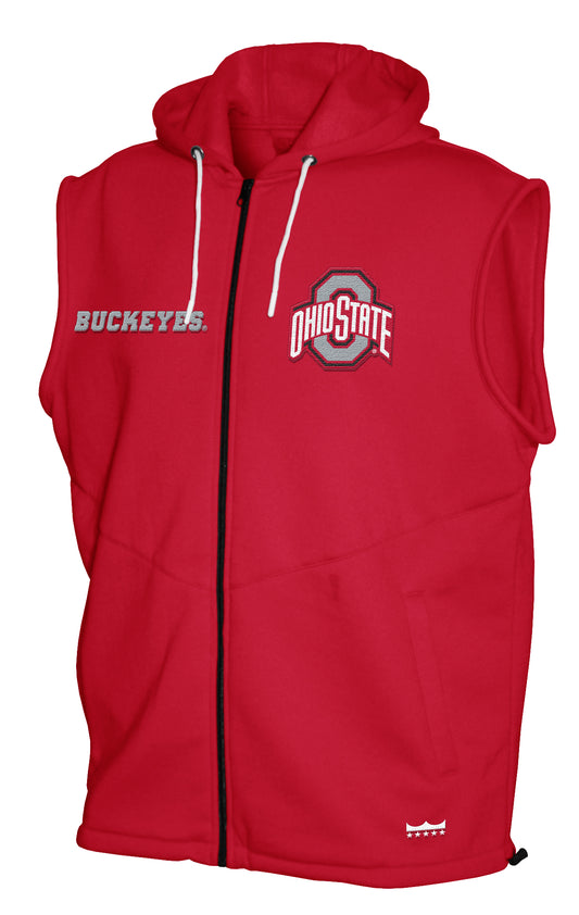 Ohio State Buckeyes Franchise Club Gym Fleece Full-Zip Hoodie Vest - Red