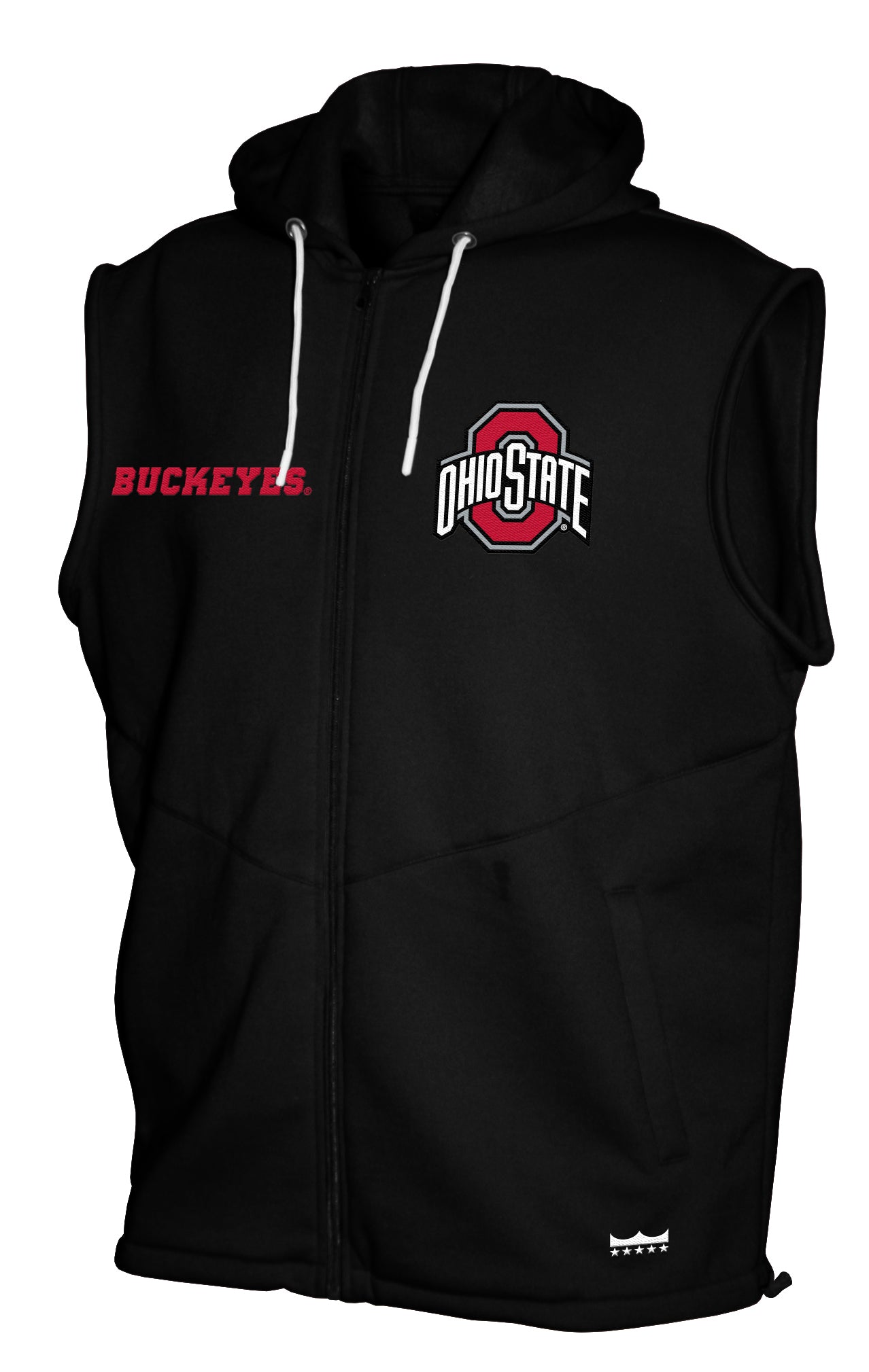 Ohio State Buckeyes Franchise Club Gym Fleece Full-Zip Hoodie Vest - Black