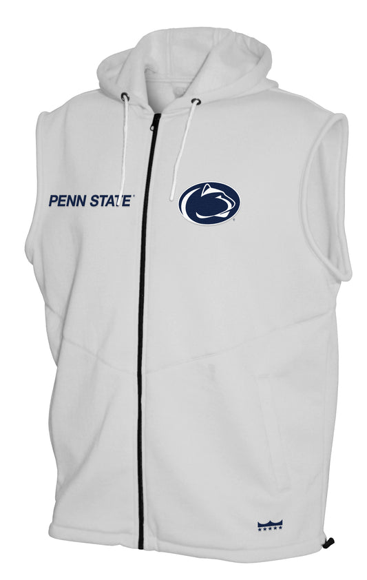 Penn State Nittany Lions Franchise Club Gym Fleece Full-Zip Hoodie Vest - White