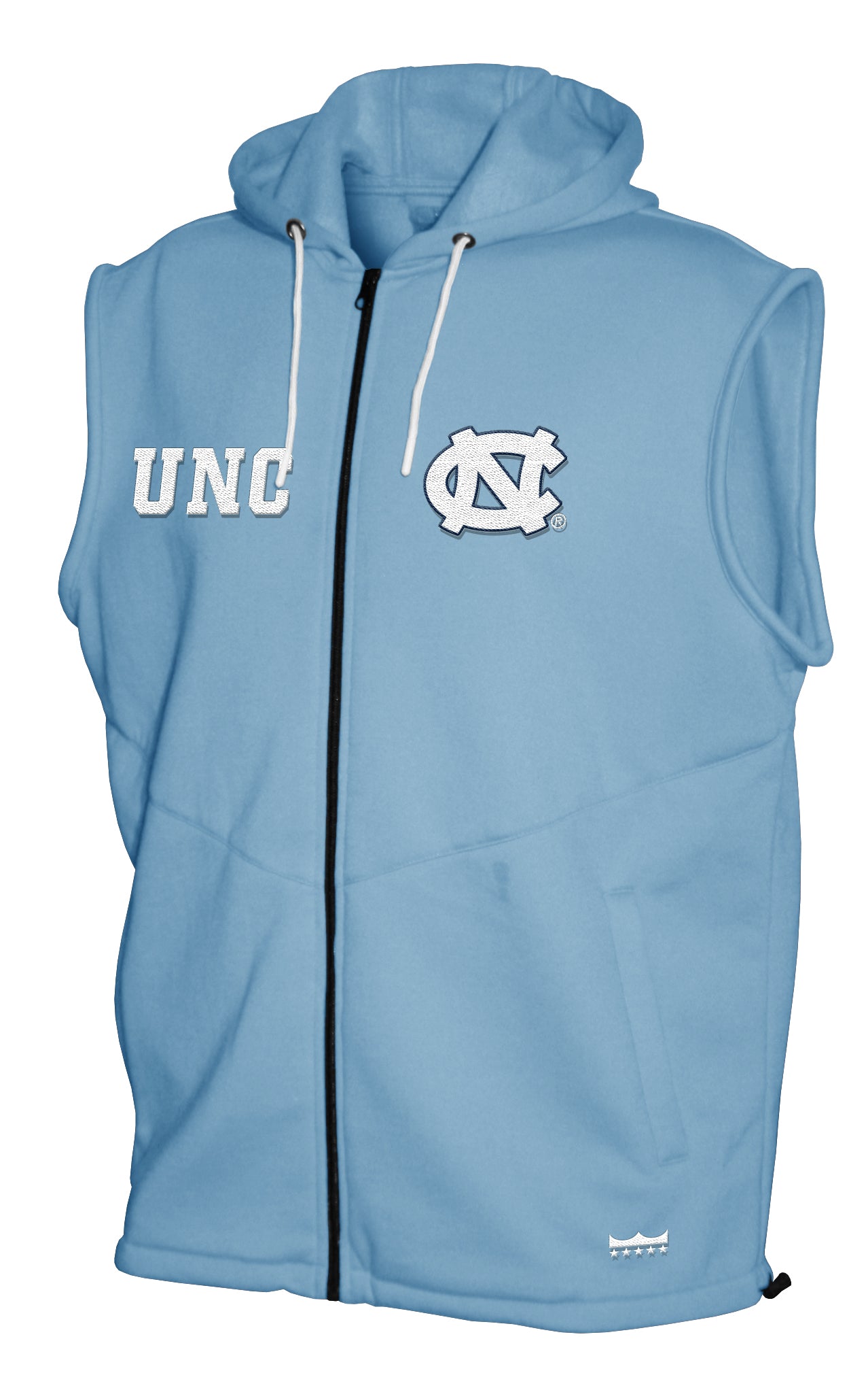 North Carolina Tar Heels Franchise Club Gym Fleece Full-Zip Hoodie Vest - Blue