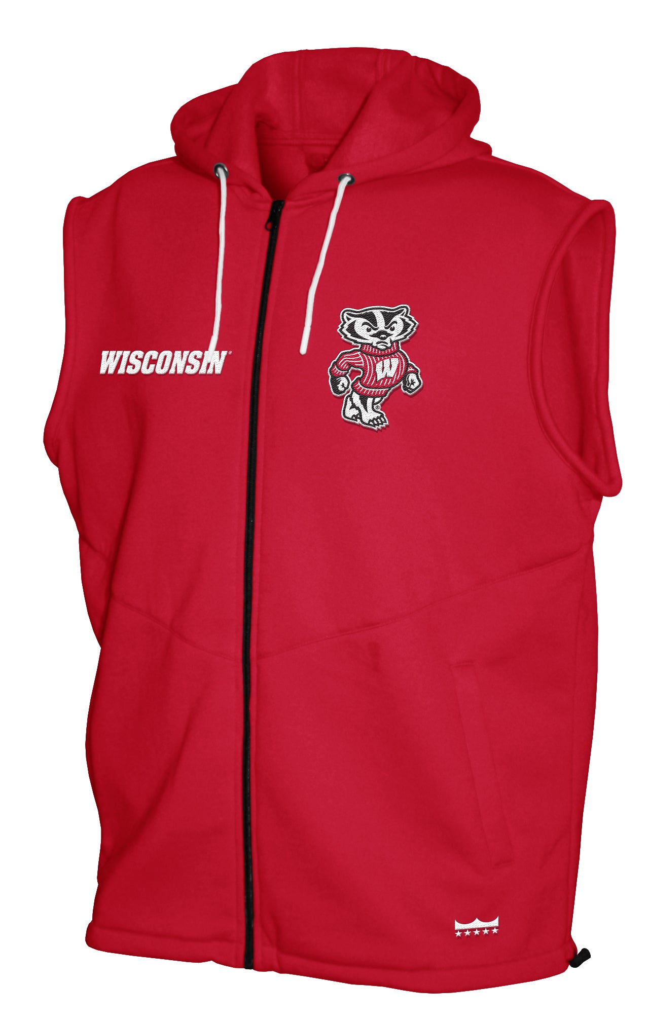 Wisconsin Badgers Franchise Club Gym Fleece Full-Zip Hoodie Vest - Red
