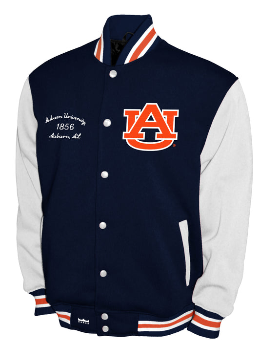 Auburn Tigers Franchise Club Fleece Varsity Full-Snap Jacket - Navy