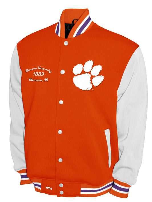 Clemson Tigers Franchise Club Fleece Varsity Full-Snap Jacket - Orange