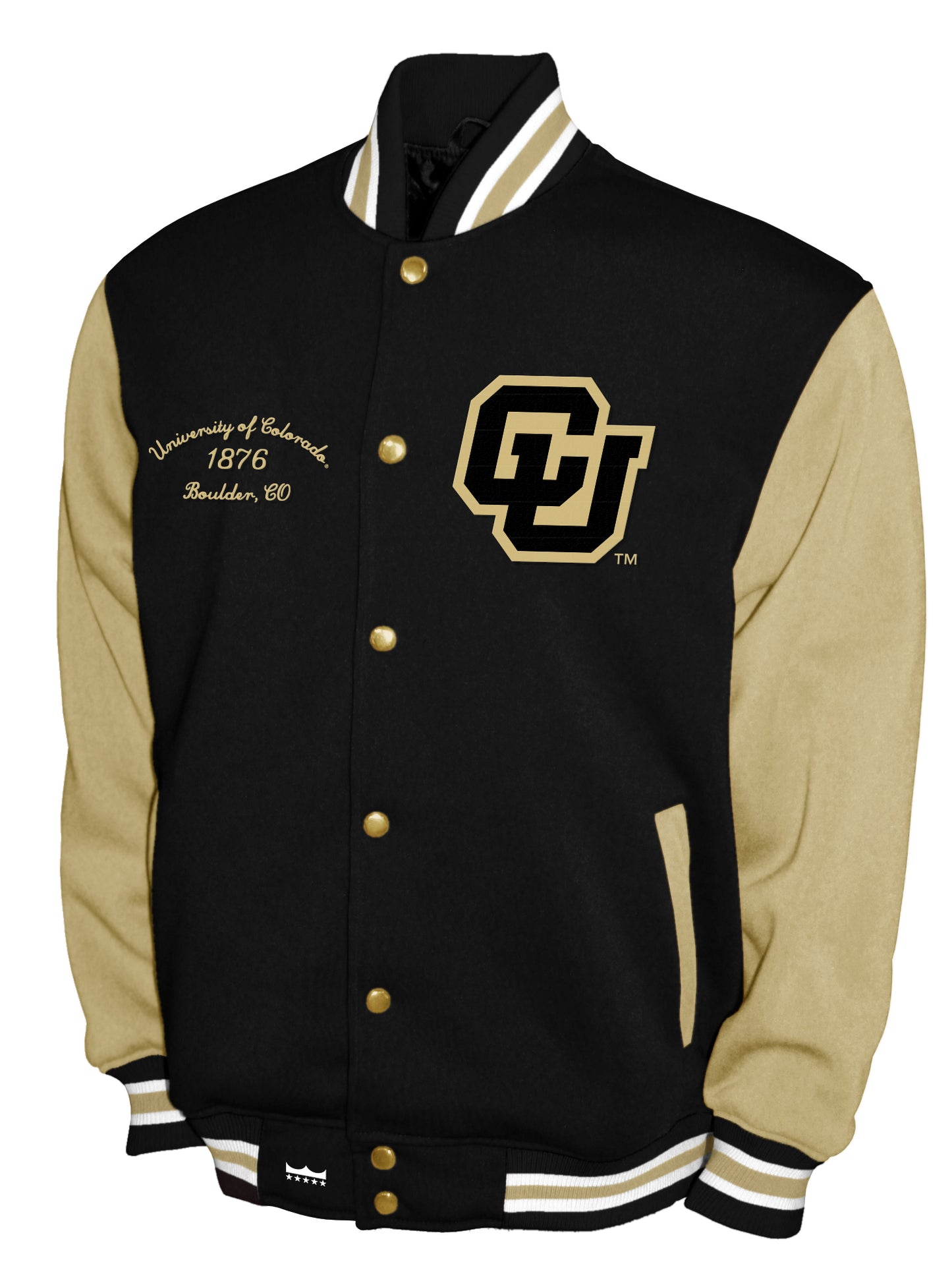 Colorado Buffaloes Franchise Club Fleece Varsity Full-Snap Jacket - Black