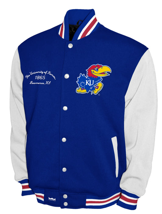 Kansas Jayhawks Franchise Club Fleece Varsity Full-Snap Jacket - Blue