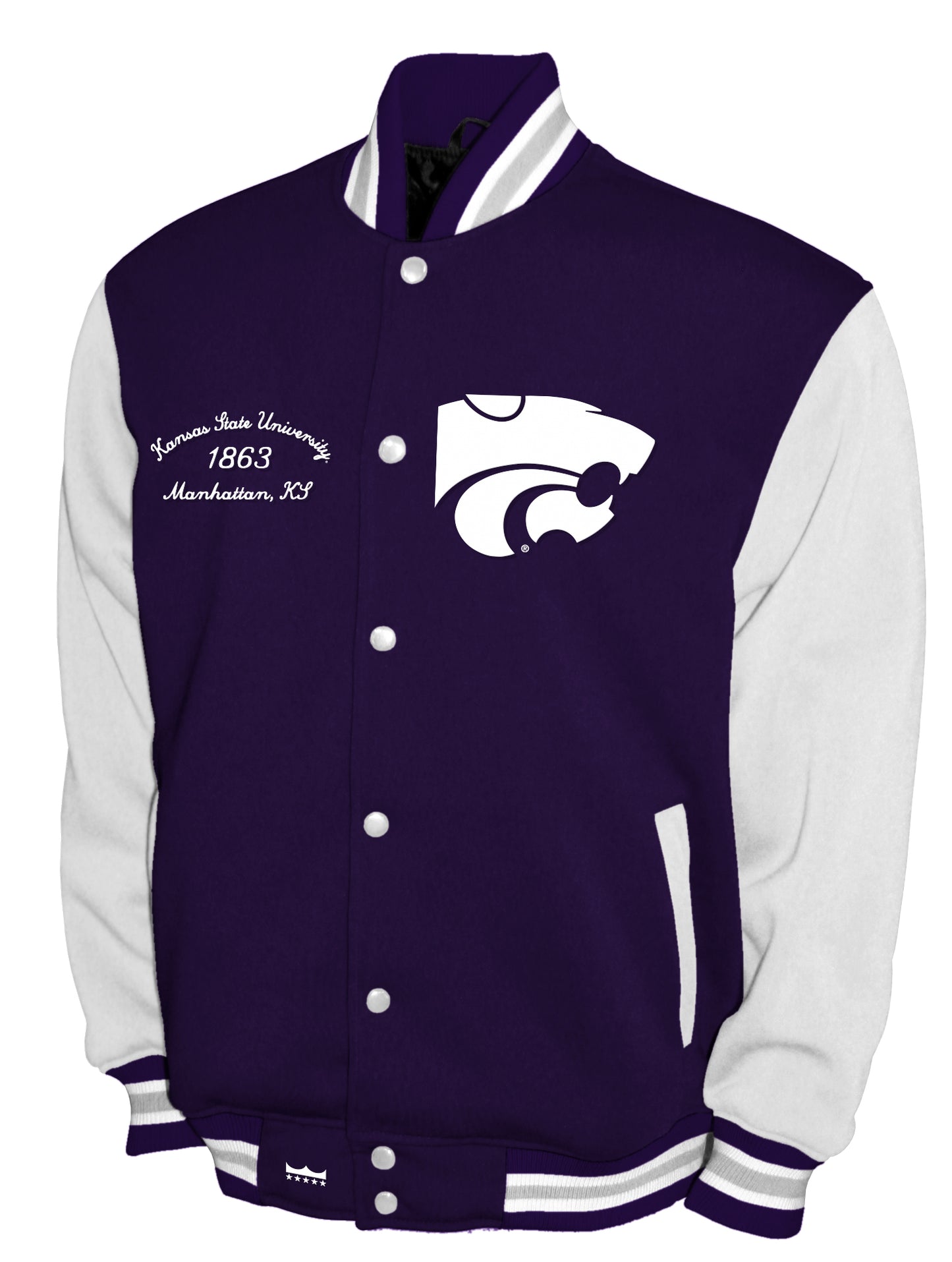 Kansas State Wildcats Franchise Club Fleece Varsity Full-Snap Jacket - Purple