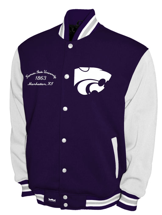 Kansas State Wildcats Franchise Club Fleece Varsity Full-Snap Jacket - Purple