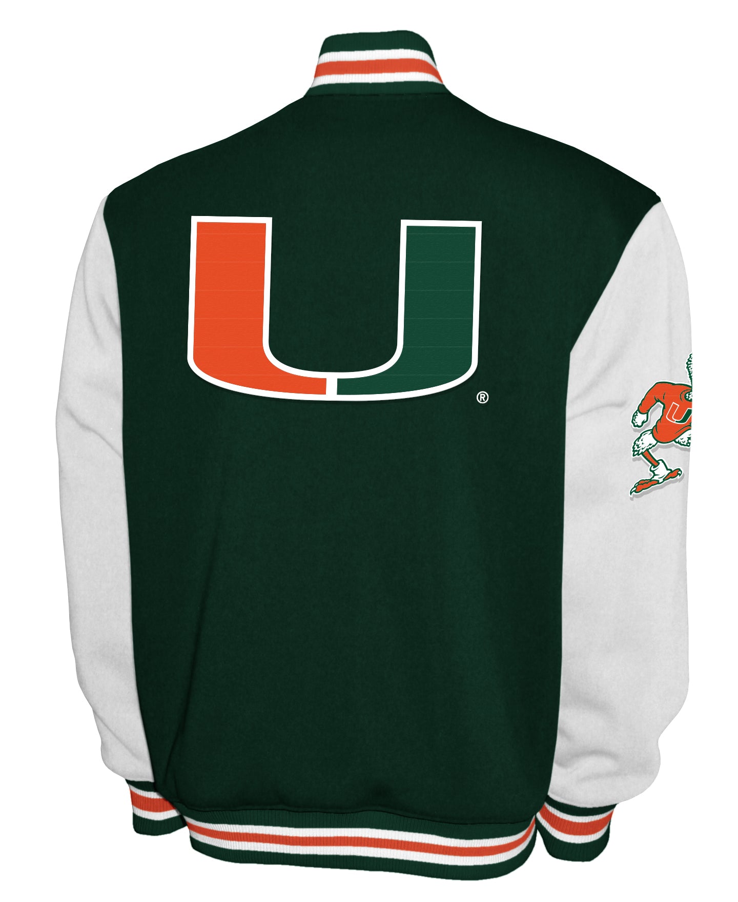 Miami Hurricanes Franchise Club Fleece Varsity Full-Snap Jacket - Green