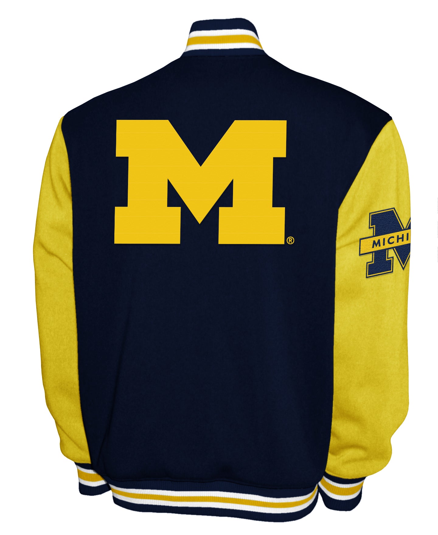 Michigan Wolverines Franchise Club Fleece Varsity Full-Snap Jacket - Navy