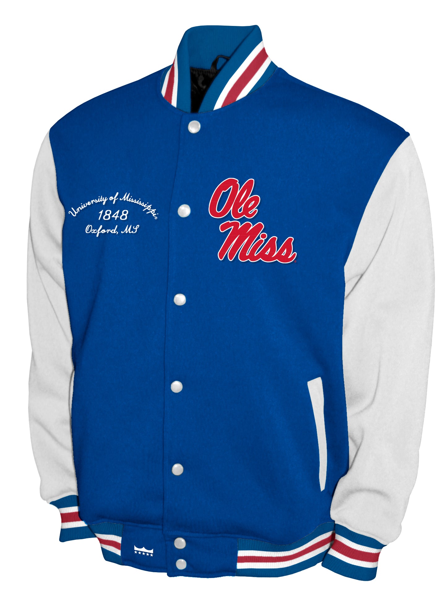 Ole Miss Rebels Franchise Club Fleece Varsity Full-Snap Jacket - Blue