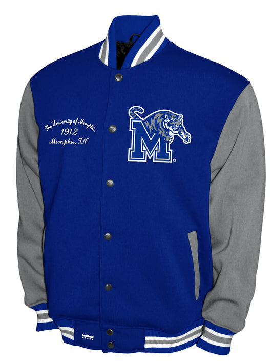 Memphis Tigers Franchise Club Fleece Varsity Full-Snap Jacket - Blue
