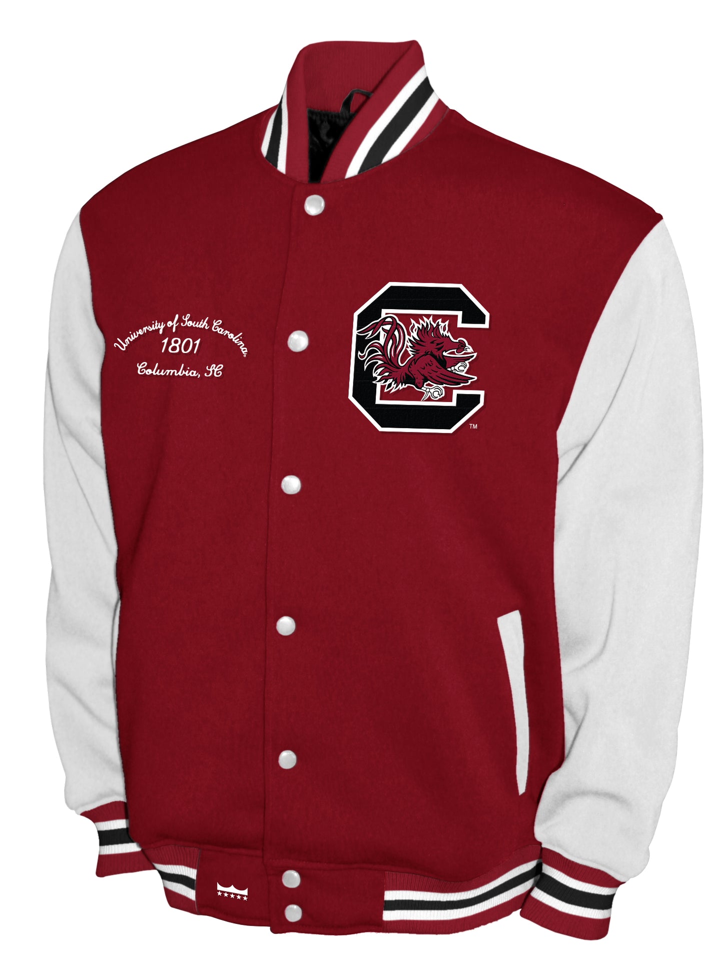 South Carolina Gamecocks Franchise Club Fleece Varsity Full-Snap Jacket - Garnet