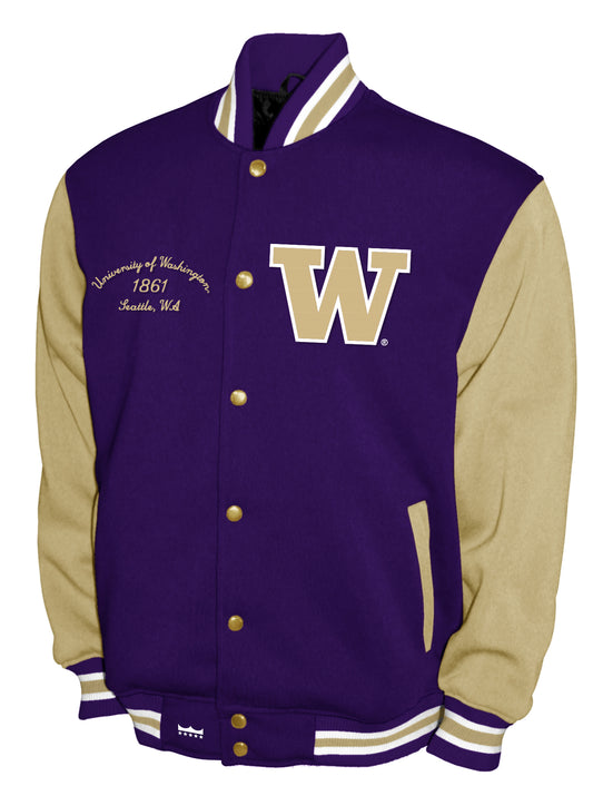 Washington Huskies Franchise Club Fleece Varsity Full-Snap Jacket - Purple