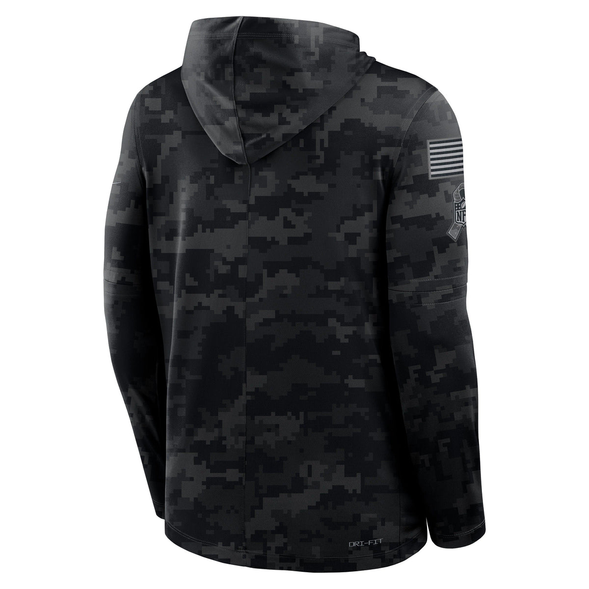 Dallas Cowboys Nike Black 2026 Salute to Service Sideline Lightweight Hooded Dri-FIT Long Sleeve Top