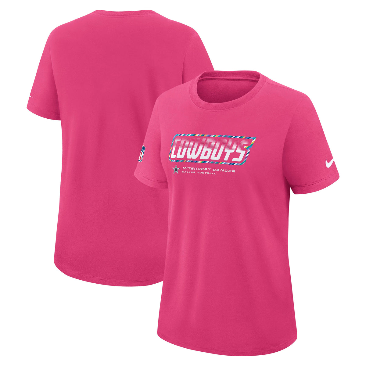 Dallas Cowboys Nike Women's 2026 Crucial Catch Team Performance T- Shirt- Pink