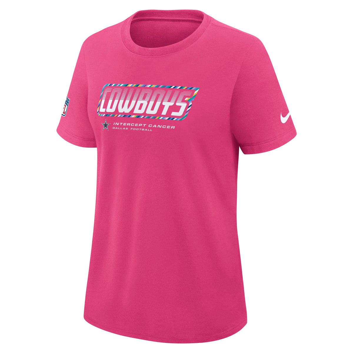 Dallas Cowboys Nike Women's 2026 Crucial Catch Team Performance T- Shirt- Pink