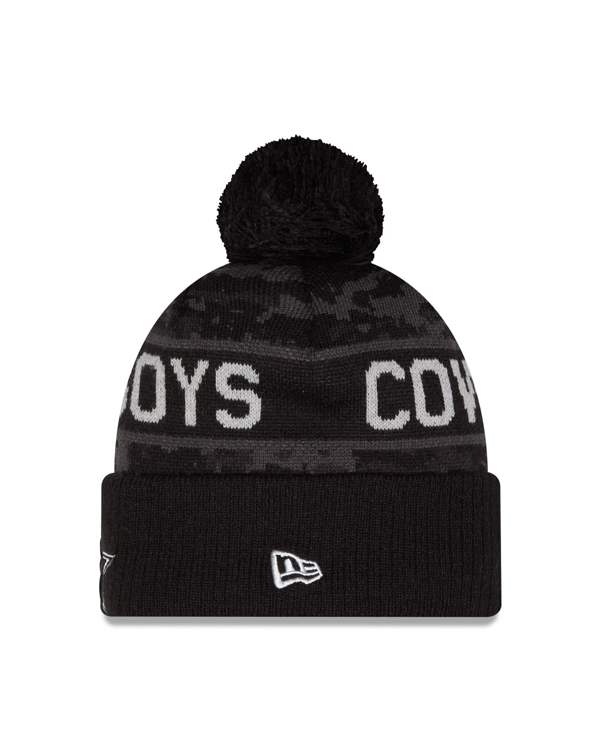 Dallas Cowboys New Era 2026 Salute To Service Cuffed Knit Hat with Pom - Black