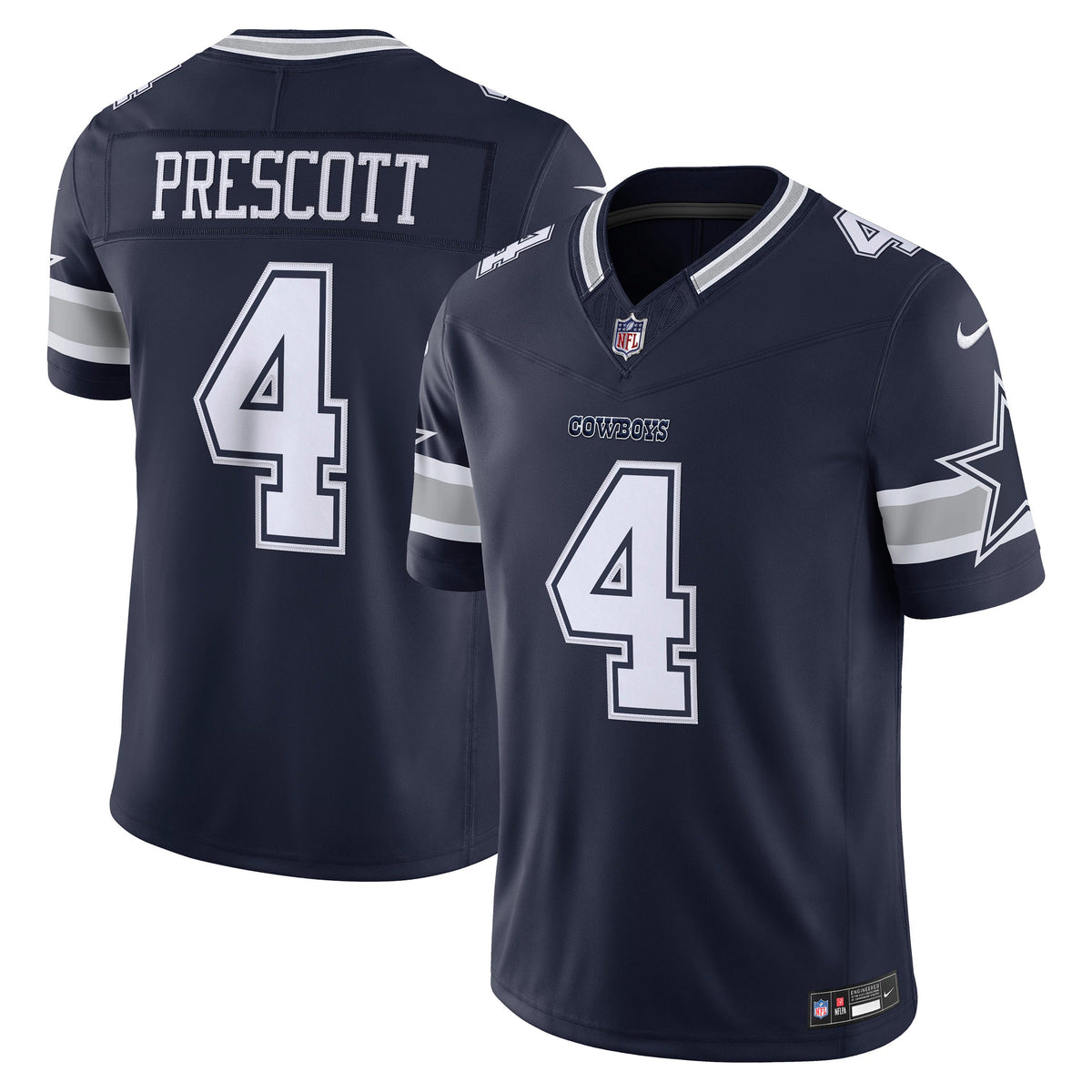 Dallas Cowboys #4 Dak Prescott Nike Vapor Limited Stitched Jersey- Navy