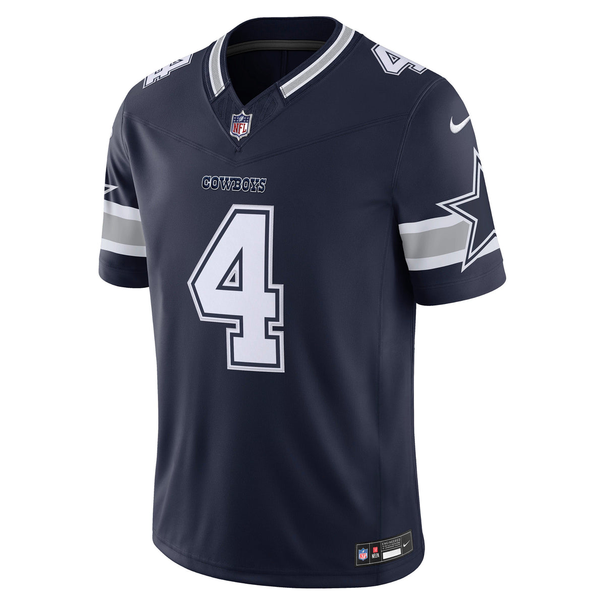 Dallas Cowboys #4 Dak Prescott Nike Vapor Limited Stitched Jersey- Navy
