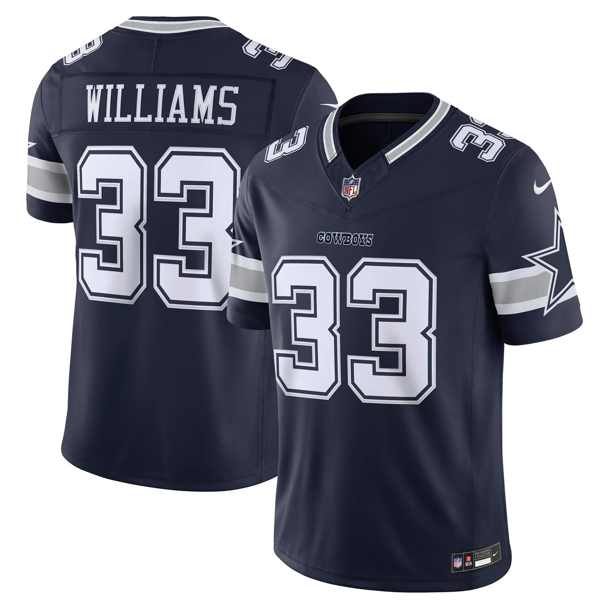 Dallas Cowboys #33 Javonte Williams  Nike Vapor Limited Stitched Jersey- Navy