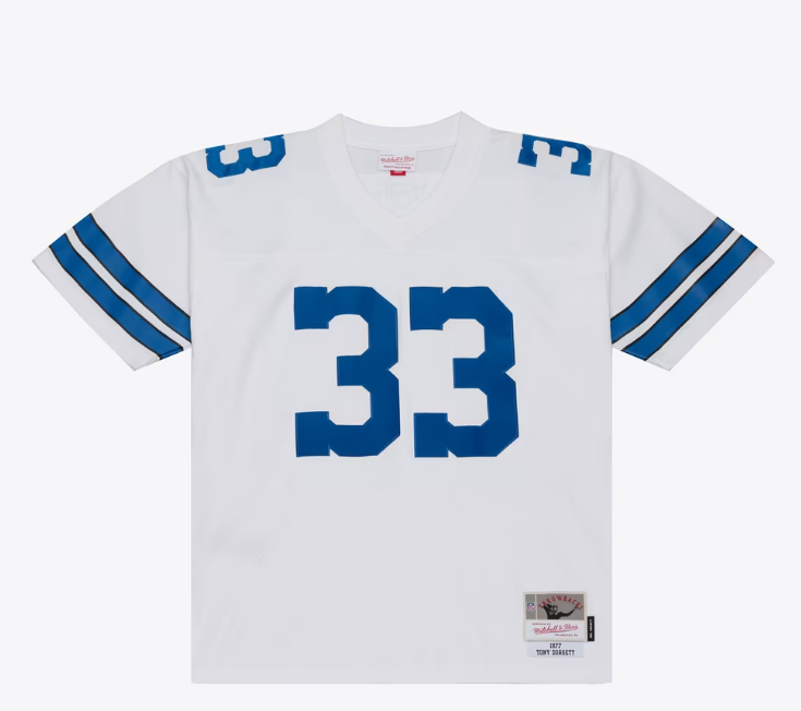 Dallas Cowboys Mitchell & Ness #33 Tony Dorestt 1977 Legacy Mens Jersey- White