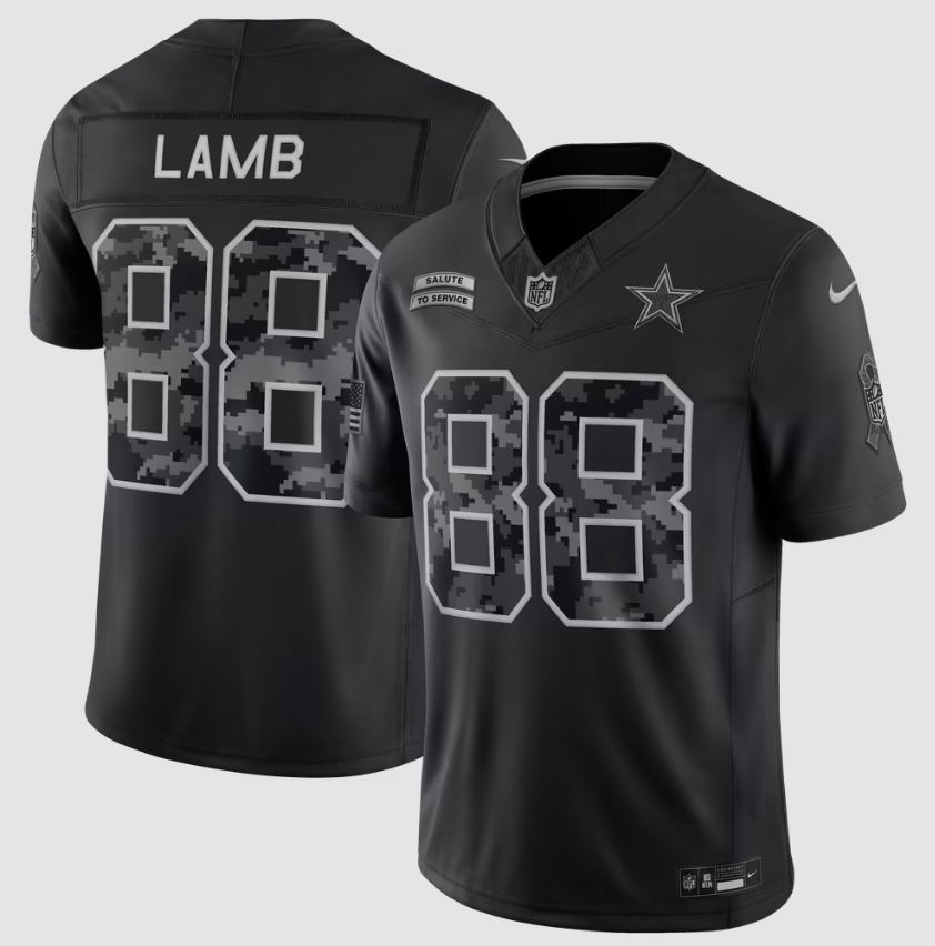 Dallas Cowboys Nike #88 CeeDee Lamb Black 2026 Salute to Service Stitched Limited Jersey