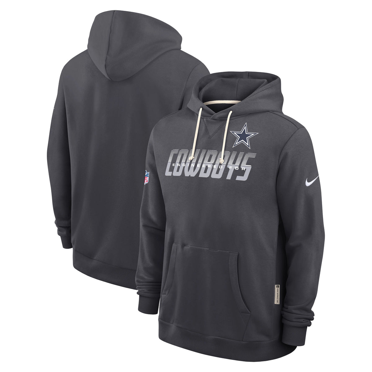 Dallas Cowboys Nike 2026 Sideline Club Pull Over Hoodie - Gray
