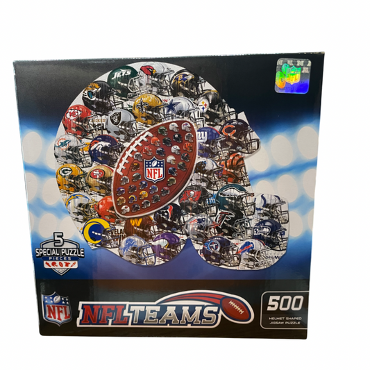 NFL - Helmet Drip Art Helmet 500 Piece Shaped Jigsaw Puzzle - Masterpiece Puzzle