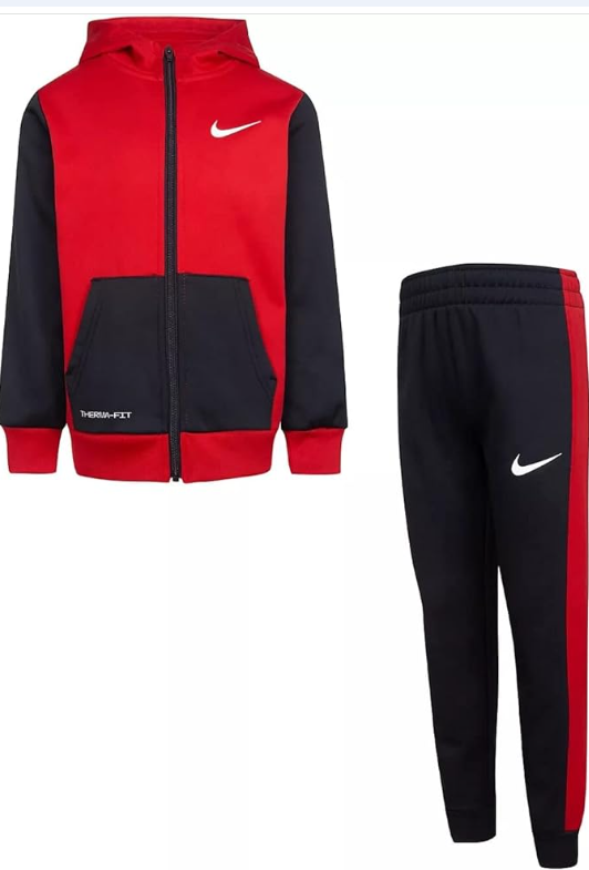 Nike Kids Pre-School Kids Therma-FIT 2 Piece Set Fleece Full Zip Hoodie & Jogger Pants