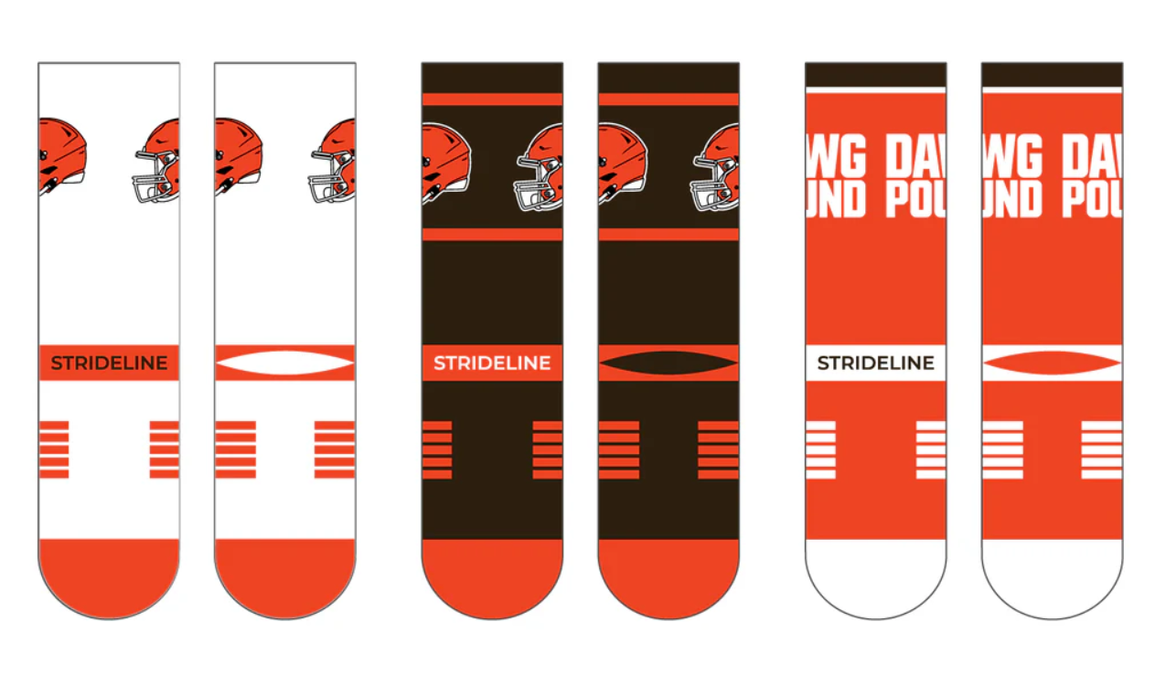 Cleveland Browns Strideline  Unisex Premium 3-Pack Knit Crew Socks Set