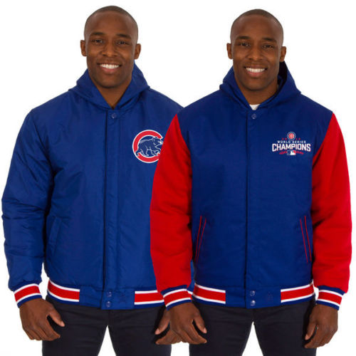 Chicago Cubs JH Design 3 Time World Series Champions Poly Fleece Reversible Jacket