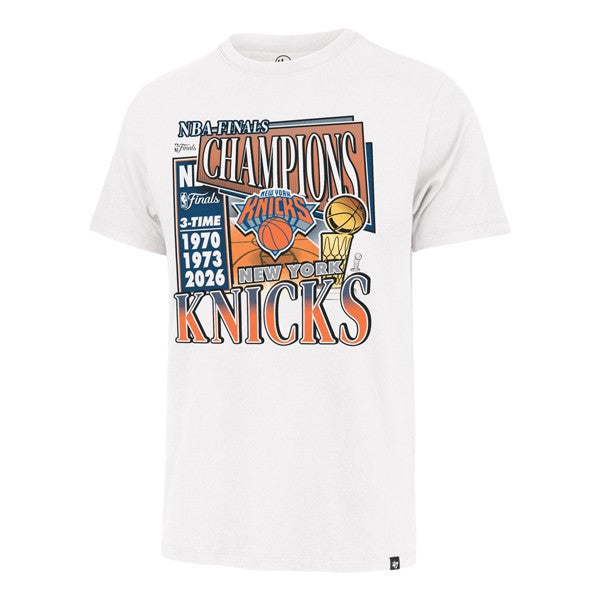 New York Knicks '47 Three-Time NBA Finals Champions Franklin T-Shirt - White