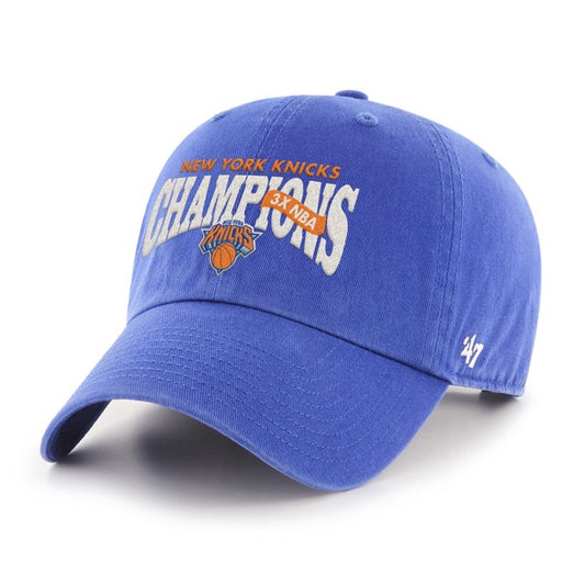 New York Knicks '47 Unisex Three-Time NBA Finals Champions Clean Up Adjustable Hat - Blue