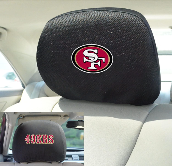 San Francisco 49ers Fan Mat Set of 2 Head Rest Cover