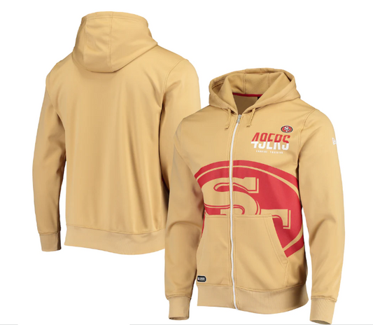 San Francisco 49ers New Era Drill Full Zip Hoodie - Gold