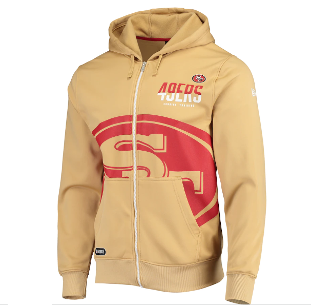 San Francisco 49ers New Era Drill Full Zip Hoodie - Gold