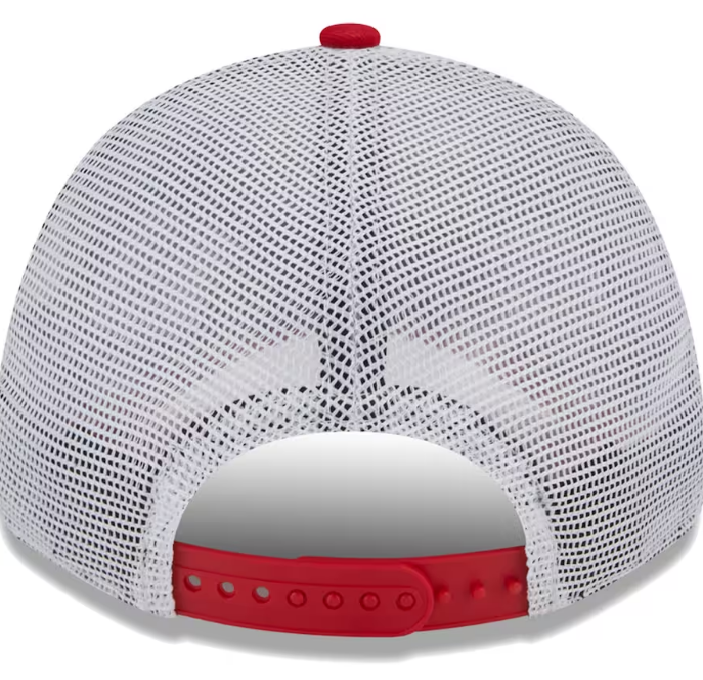 San Francisco 49ers New Era Logo Patch Trucker Mesh 9Forty Snap Back Hat - Red