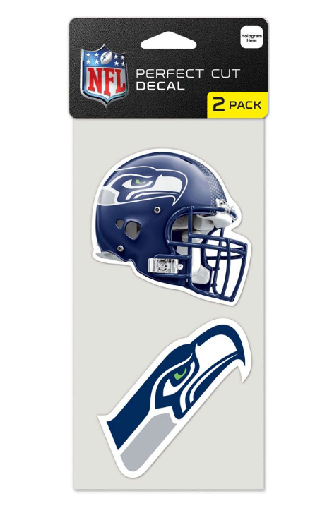 Seattle Seahawks Wincraft Perfect Cut Decal 4x4 Set of Two