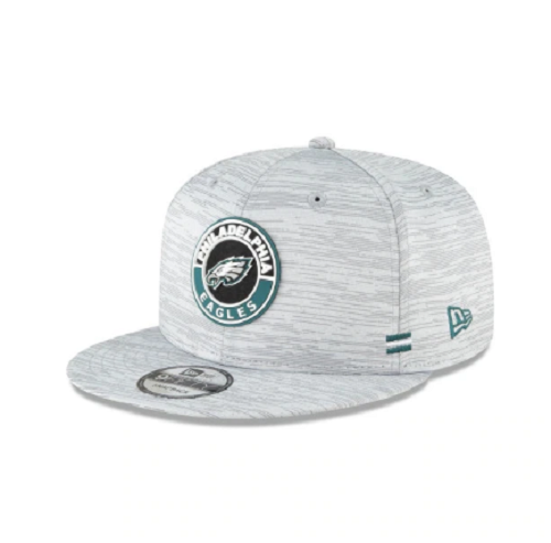 Philadelphia Eagles New Era Road Sideline 9FIFTY Adjustable Snapback Hat - Gray