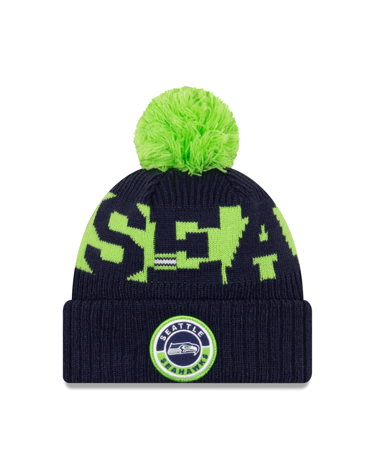 Seattle Seahawks New Era On Field Sport Knit - Navy / Green