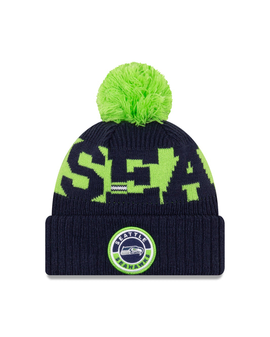 Seattle Seahawks New Era On Field Sport Knit - Navy / Green