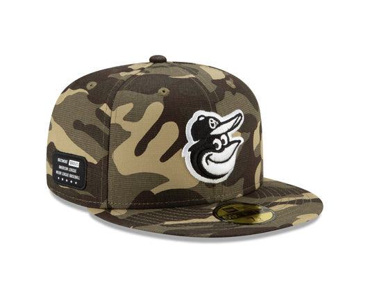 Baltimore Orioles New Era Camo Armed Forces On-Field 59FIFTY Fitted Hat