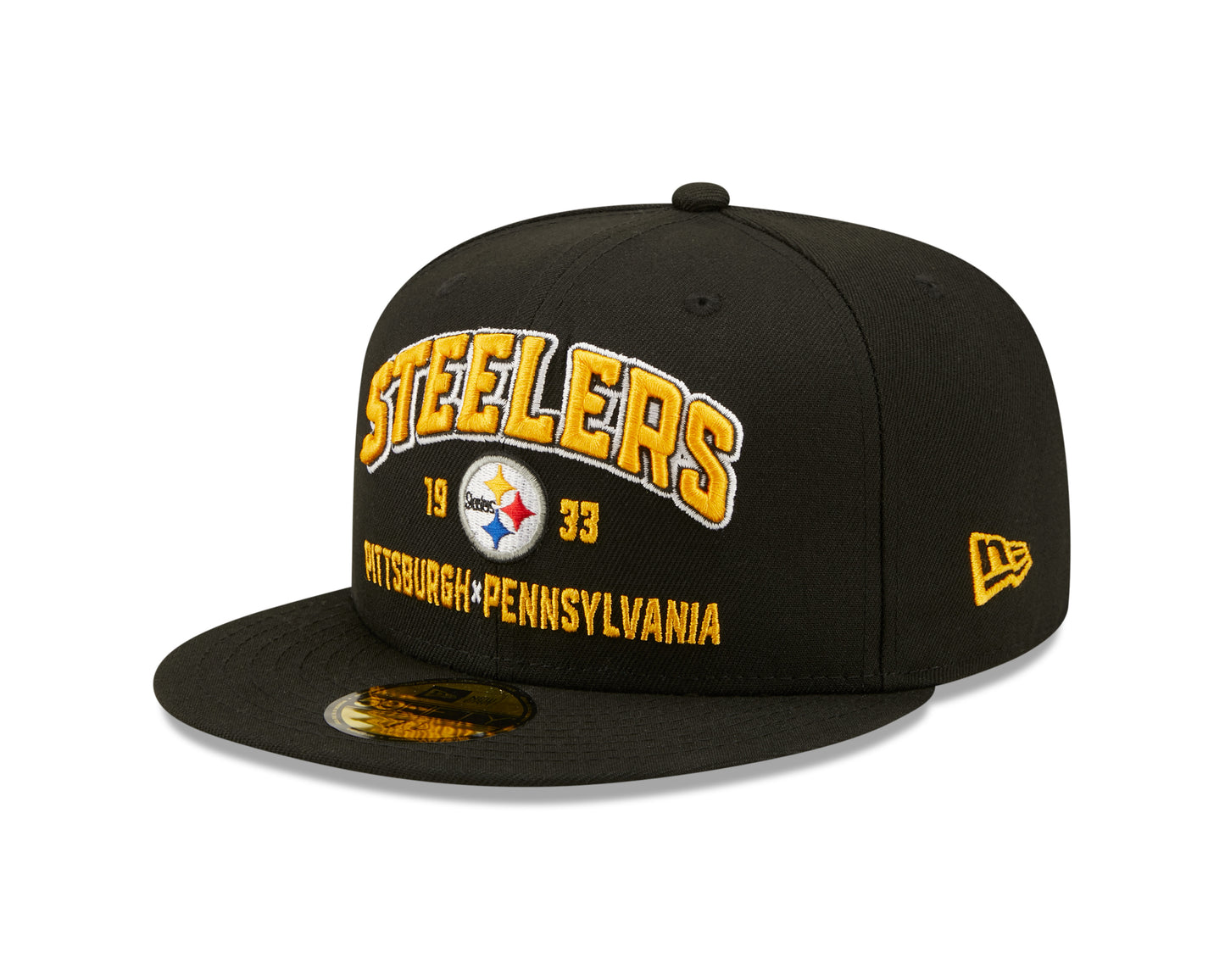 Pittsburgh Steelers New Era Local Stacked 59FIFTY Fitted Hat - Black
